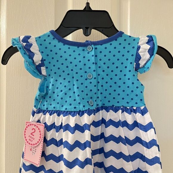 Nannette Applique Blue Mermaid Tunic and Leggings 2-PC Set Girls Size 3T NWT - Picture 9 of 13